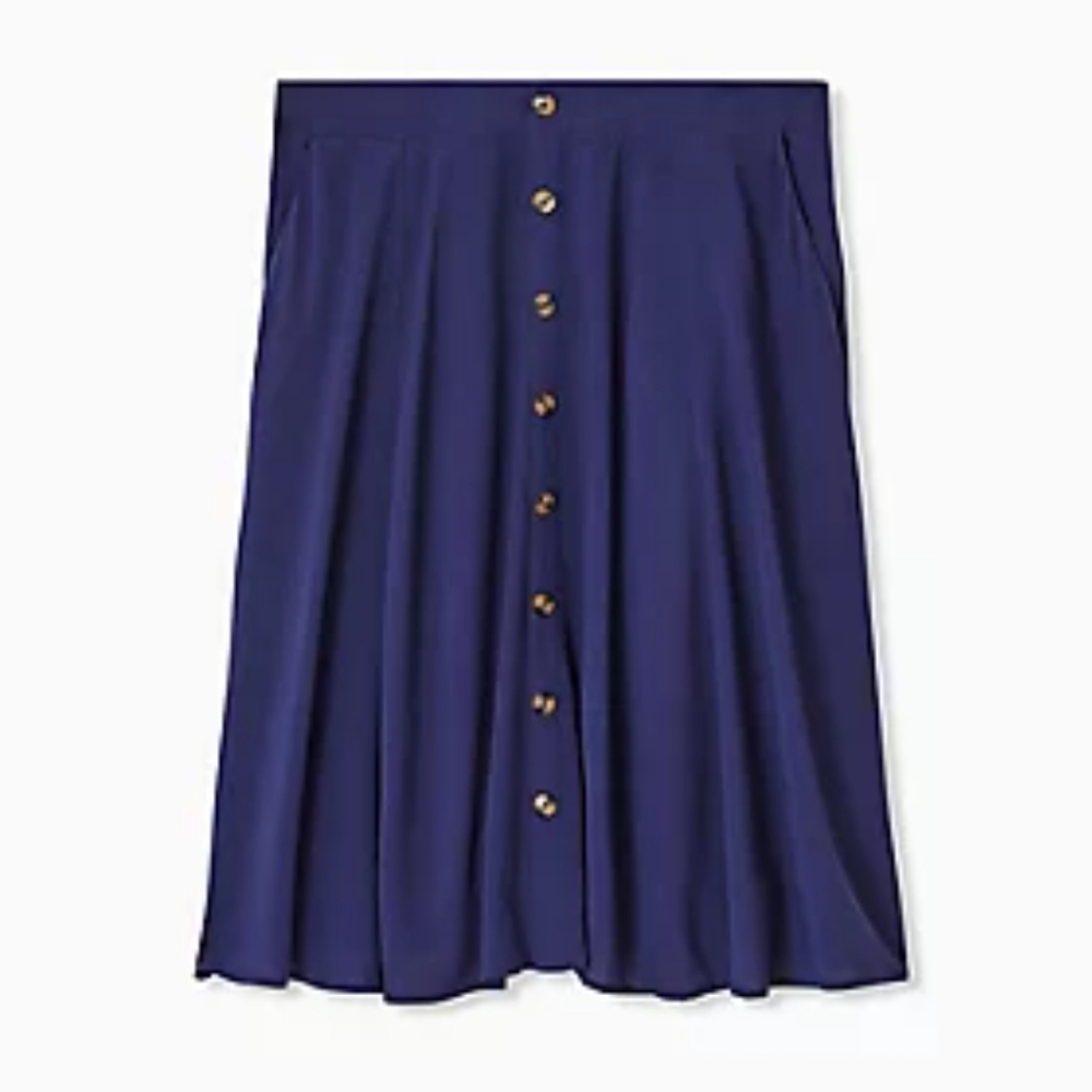 Torrid Challis Midi Button Up Skirt sz 3 *defect*